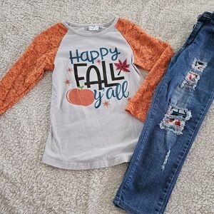Kids Fall Matching Set - Orange and Blue